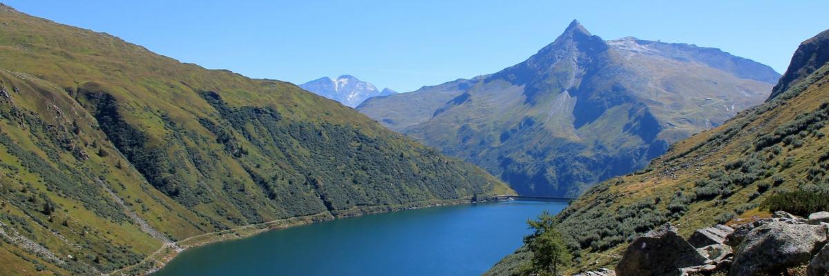 Blick auf den hinter uns liegenden unteren Bockhartsee.