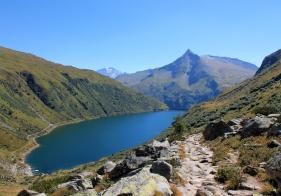 Blick auf den hinter uns liegenden unteren Bockhartsee.