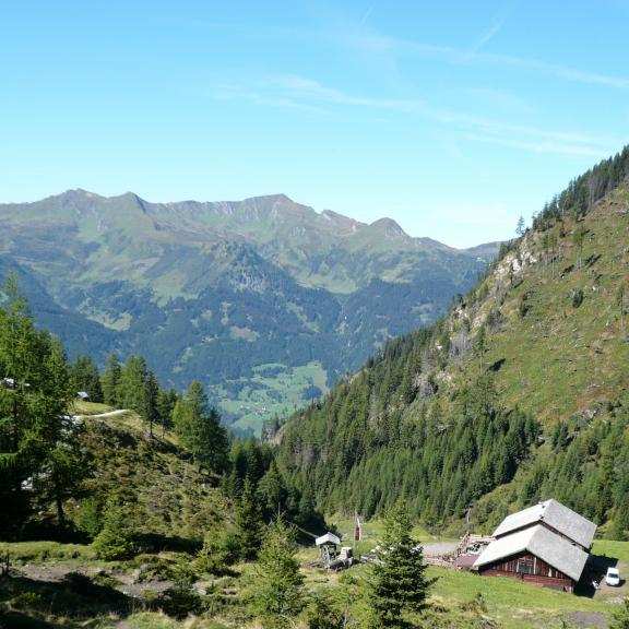 Blick zurück auf die Rastötzenalm