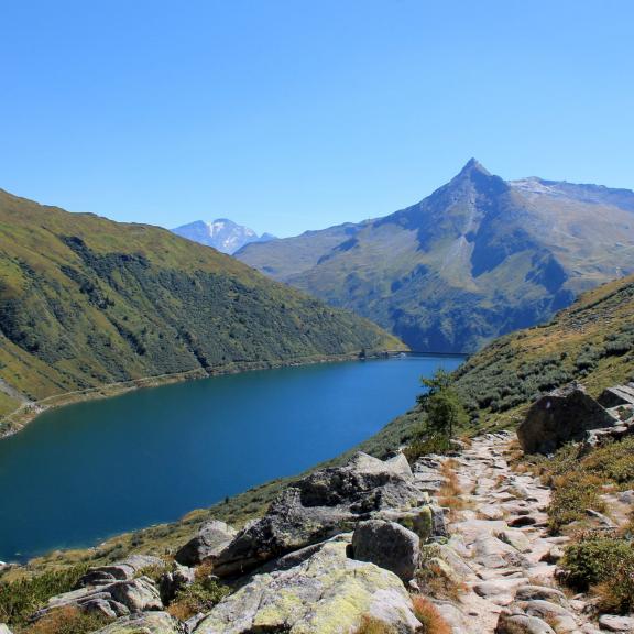 Blick auf den hinter uns liegenden unteren Bockhartsee.