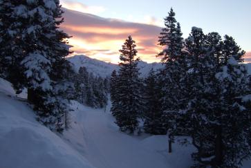 Abendstimmung am Weg zur Graukogelhütte